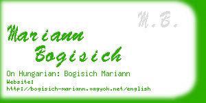 mariann bogisich business card